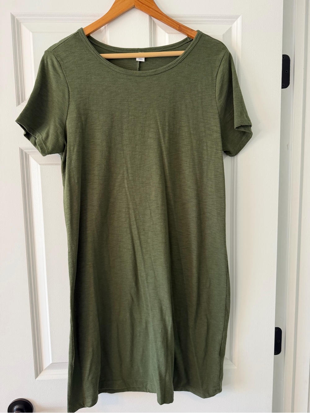 Old Navy Olive Green Short Sleeve Mini T-Shirt Dress